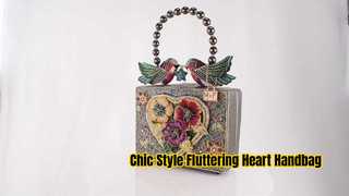 Fluttering Heart Top Handle Handbag