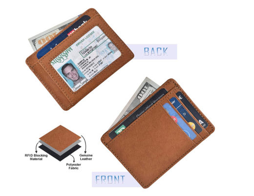 Waterproof Leather Wallet Card Case Dimensions 10cm X 7cm X 1.5cm Made in Perfect for Organizing Cards and Cash Securely