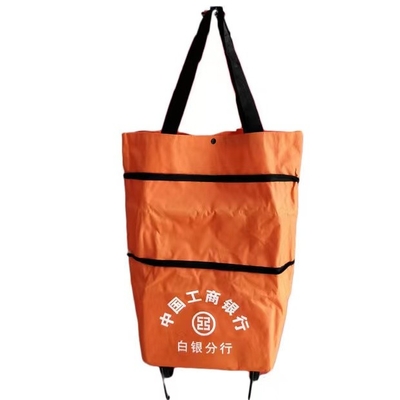 Folding 600D  Fabric Shopping Bags Tote Wheel  Bag Size Can Extend
