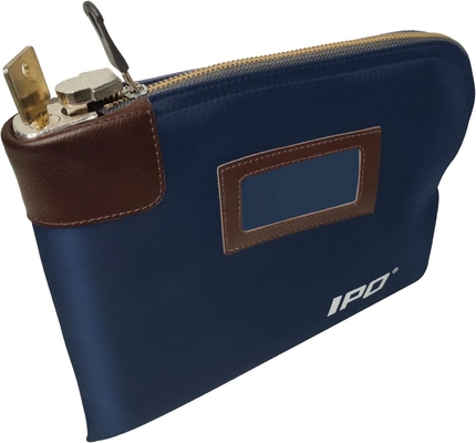 Waterproof Cash Bag with Lock and 2 Keys, 11 x 8.6 Inches, Canvas Documents Bag, Money Bank Deposit Bag with Zipper,