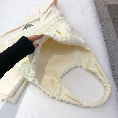 NEW FEMALE CLOUD PUFF FLOWER SHOULDER BAG FEMALE SUMMER CANVAS SIMPLE HANDBAG