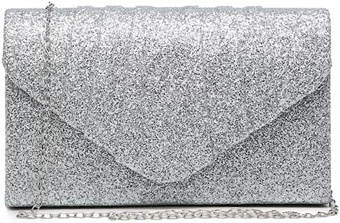 Dasein Women'S Evening Bag Pleated Envelope Clutch Handbag Wedding Party Bridal Purse