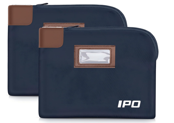 IPO Waterproof Cash Bag with Key Lock, 2 Pack Money Pouch Bank Deposit Bag,11 x 8.6 Inches,Men & Women's Locking Accessories Pouch for Cash, Portable Travel Money Pouch Protects Passports, Valuables