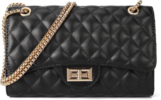 Quilted Crossbody Purse for Women Trendy Ladies Shoulder Bag with Chain Designer Purses