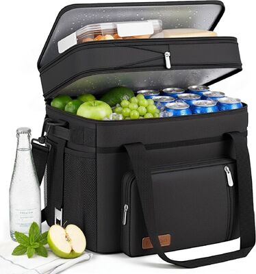 Cooler Bag Double Deck - 60 Can Leakproof Insulated Portable Soft Lunch Cooler, Extra Large Expandable Ice Chest Cooler for Beach, Picnic, Camping, Shopping