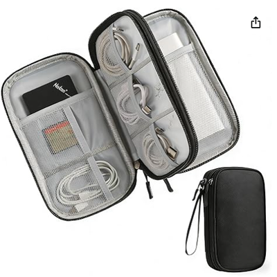 Travel Storage Box - Hard EVA Protective Cover for Mobile Power Bank, Charger, Cable, Phone and Accessories - Portable Storage Bag for Airplane, Business Travel, Home Furnishings