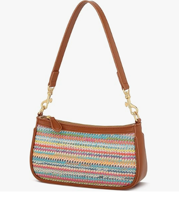 Small Black Purse for Women, Cute Mini Shoulder Bag Zipper Closure | 2 Removable Straps, Retro Underarm Bags, Classic Crossbody Bag, Handbag for Women