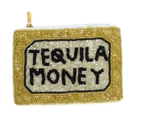 Ladies Tequila Money Fully Beaded Coin Purse 5.5 * 4.5 * 0.5inch