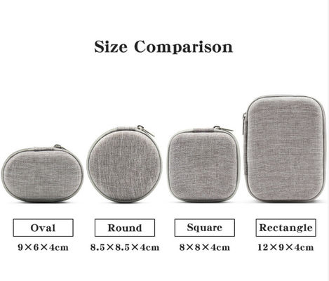Waterproof Mini Hard Travel EVA Hard Cases with Zipper Storage Velvet Lining and Multiple Material Choices for Earphones