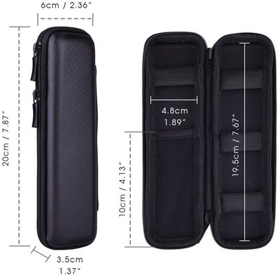 Black 3D EVA Hard Case Pencil Pouch 1800D Polyester PU Leather