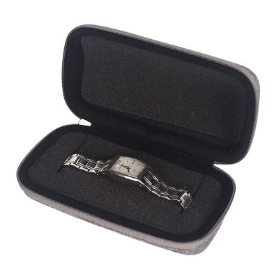 Portable Leather Luxury EVA Watch Case 14.5*8*6 CM Single Zipper
