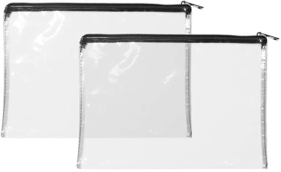 Durable Transparent PVC Zipper Bank Bags 12x87 Inch Customized Logo Printing and Design Options