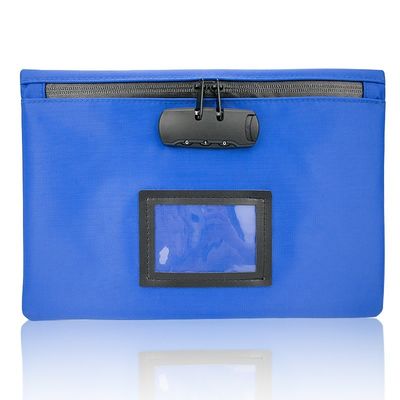Reusable Zipper Bank Bags with Customized Color and Size Featuring Transparent Vinyl Pocket and Locking Mechanism