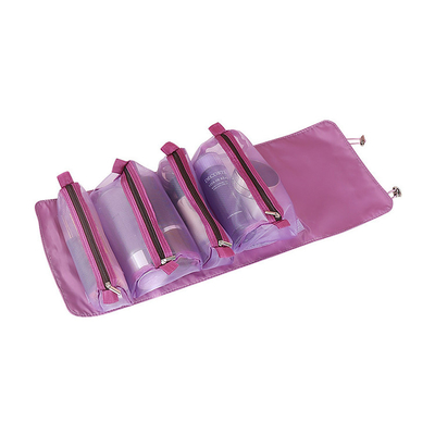 Four In One Mesh Folding Makeup Wash Bag Travel Portable Makeup Brush Storage