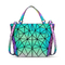 Fashion Geometry Ringer PU Leather Tote Bags Laser Color Changing