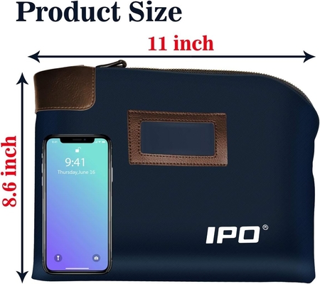 Waterproof Cash Bag with Lock and 2 Keys, 11 x 8.6 Inches, Canvas Documents Bag, Money Bank Deposit Bag with Zipper,