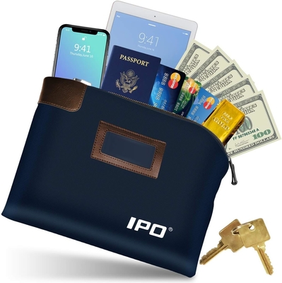 Waterproof Cash Bag with Lock and 2 Keys, 11 x 8.6 Inches, Canvas Documents Bag, Money Bank Deposit Bag with Zipper,