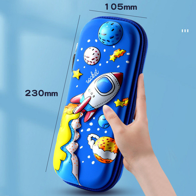 Customized EVA Pencil Case Zipper Closure Shockproof Screen Printing Logo