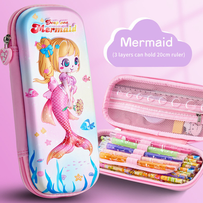Stylish and Functional EVA Pencil Case with Independent Pen Slot and Mesh Pocket