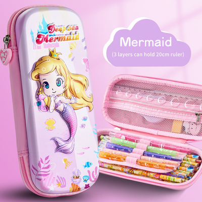 Stylish and Functional EVA Pencil Case with Independent Pen Slot and Mesh Pocket