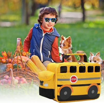 Lunch Box for Kids Boys Girls School Lunch Bags Reusable Cooler Thermal Meal Tote for Picnic (Yellow School bus