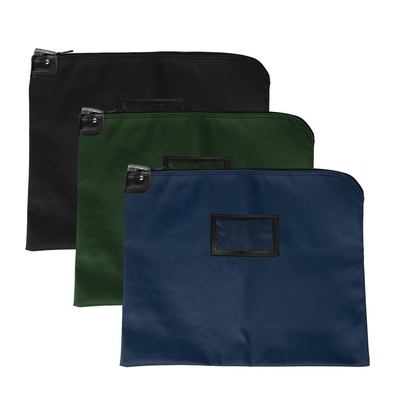 LAMINATED NYLON HIPAA LOCKING COURIER BAGS WITH CARDHOLDER - 19W X 15H - READY TO SHIP