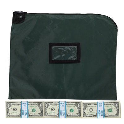LAMINATED NYLON HIPAA LOCKING COURIER BAGS WITH CARDHOLDER - 19W X 15H - READY TO SHIP