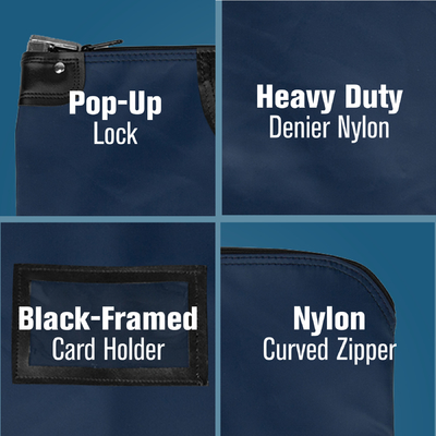 LAMINATED NYLON HIPAA LOCKING COURIER BAGS WITH CARDHOLDER - 19W X 15H - READY TO SHIP