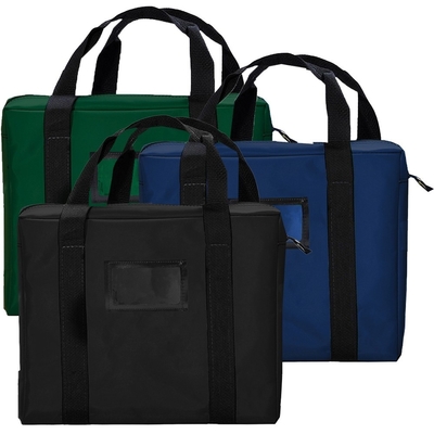 STOCK HANDLED BRIEFCASE COURIER BAG W/ FRAMED CARDHOLDER - 18W X 14H X 4D