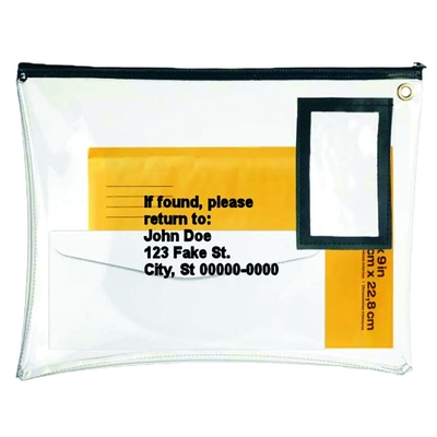 CLEAR VINYL ZIPPER BAG - 12W X 9H - READY TO SHIP