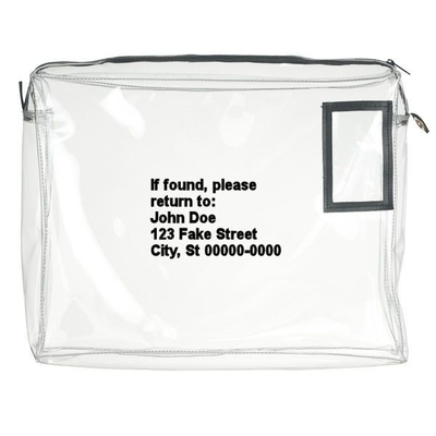 CUSTOM TRANSPARENT VINYL WALLET CLUTCH FILE BASE TRANSPORT SAC-18W X 14H X 4D - CUSTOM