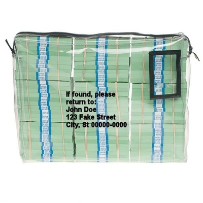 CUSTOM TRANSPARENT VINYL WALLET CLUTCH FILE BASE TRANSPORT SAC-18W X 14H X 4D - CUSTOM
