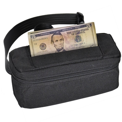 NYLON LARGE CAPACITY CASINO TIP BAG LARGE SLOT TIP BAG - 8W X 4H X 4-3/4D - READY TO SHIP