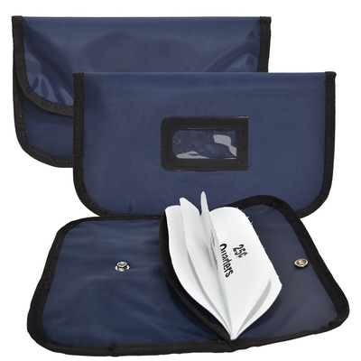 SPLIT COIN BAG NAVY BLUE NYLON CLUTCH WATERPROOF PURSE - READY TO SHIP - CUSTOM MADE