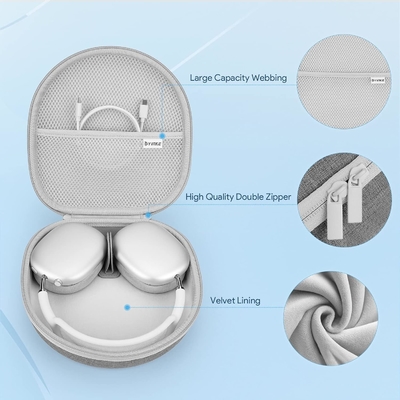 Smart Case for Apple AirPods Max Supports Sleep Mode, Hard Organizer Portable Carry Travel Cover Storage Bag