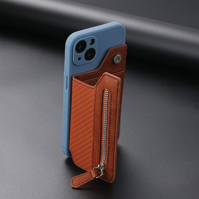 Explosive mobile phone card bag card cover left and right flip multi-card holder zipper mobile phone bag