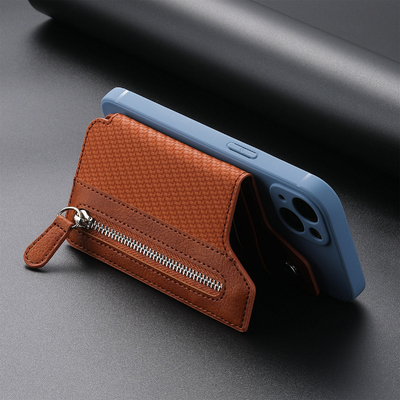 Explosive mobile phone card bag card cover left and right flip multi-card holder zipper mobile phone bag