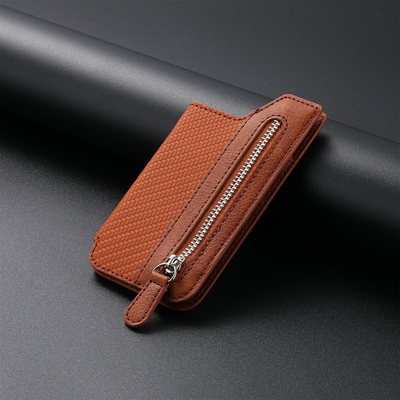 Explosive mobile phone card bag card cover left and right flip multi-card holder zipper mobile phone bag
