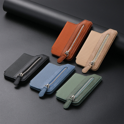 Explosive mobile phone card bag card cover left and right flip multi-card holder zipper mobile phone bag