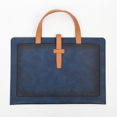 NEW PU LEATHER LARGE CAPACITY BRIEFCASE LEATHER BUCKLE BUSINESS DOCUMENT BAG PORTABLE WATERPROOF COMMUTE