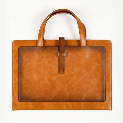 NEW PU LEATHER LARGE CAPACITY BRIEFCASE LEATHER BUCKLE BUSINESS DOCUMENT BAG PORTABLE WATERPROOF COMMUTE