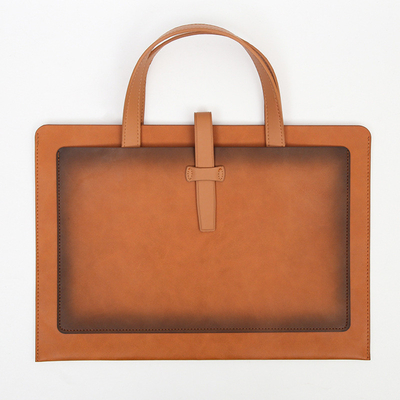 NEW PU LEATHER LARGE CAPACITY BRIEFCASE LEATHER BUCKLE BUSINESS DOCUMENT BAG PORTABLE WATERPROOF COMMUTE
