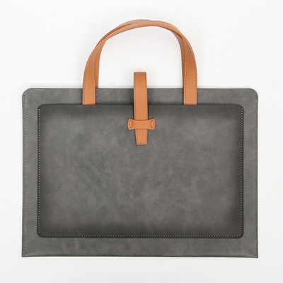 NEW PU LEATHER LARGE CAPACITY BRIEFCASE LEATHER BUCKLE BUSINESS DOCUMENT BAG PORTABLE WATERPROOF COMMUTE