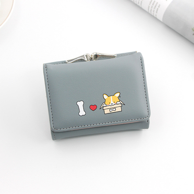 SHORT IRON CLIP BAG WOMEN'S HEART-SHAPED HARDWARE CLUTCH BAG SOLID COLOR SIMPLE COIN WALLET CARD BAG SHORT CLIP BAG