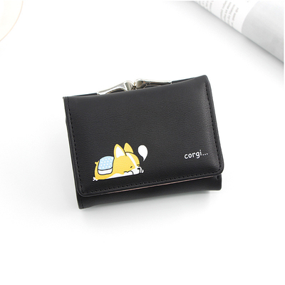 SHORT IRON CLIP BAG WOMEN'S HEART-SHAPED HARDWARE CLUTCH BAG SOLID COLOR SIMPLE COIN WALLET CARD BAG SHORT CLIP BAG