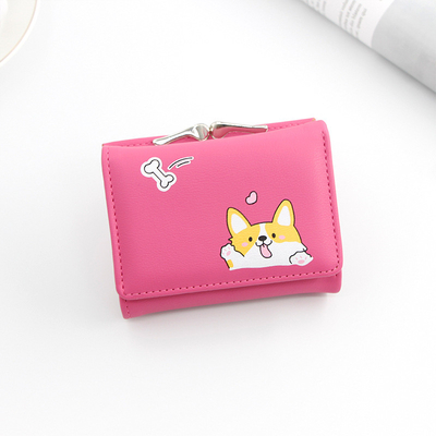 SHORT IRON CLIP BAG WOMEN'S HEART-SHAPED HARDWARE CLUTCH BAG SOLID COLOR SIMPLE COIN WALLET CARD BAG SHORT CLIP BAG