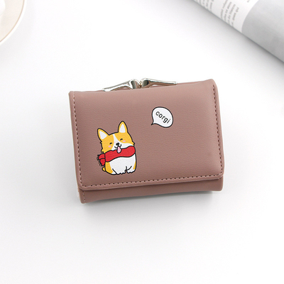SHORT IRON CLIP BAG WOMEN'S HEART-SHAPED HARDWARE CLUTCH BAG SOLID COLOR SIMPLE COIN WALLET CARD BAG SHORT CLIP BAG