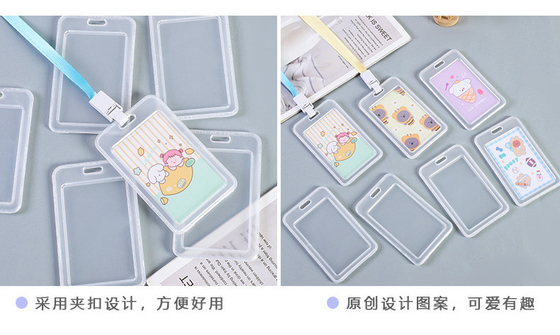 TRANSPARENT CARD HOLDER WORK CARD LANYARD RICE CARD NAME TAG CAMPUS CARD STUDENT BUS SCHOOL CARD HOLDER ACCESS CARD