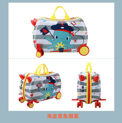 CHILDREN'S MULTI-FUNCTIONAL TROLLEY BOX NEW RIDING SUITCASE MULTI-WHEEL CARTOON BABY SUITCASE RIDING
