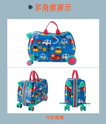 CHILDREN'S MULTI-FUNCTIONAL TROLLEY BOX NEW RIDING SUITCASE MULTI-WHEEL CARTOON BABY SUITCASE RIDING